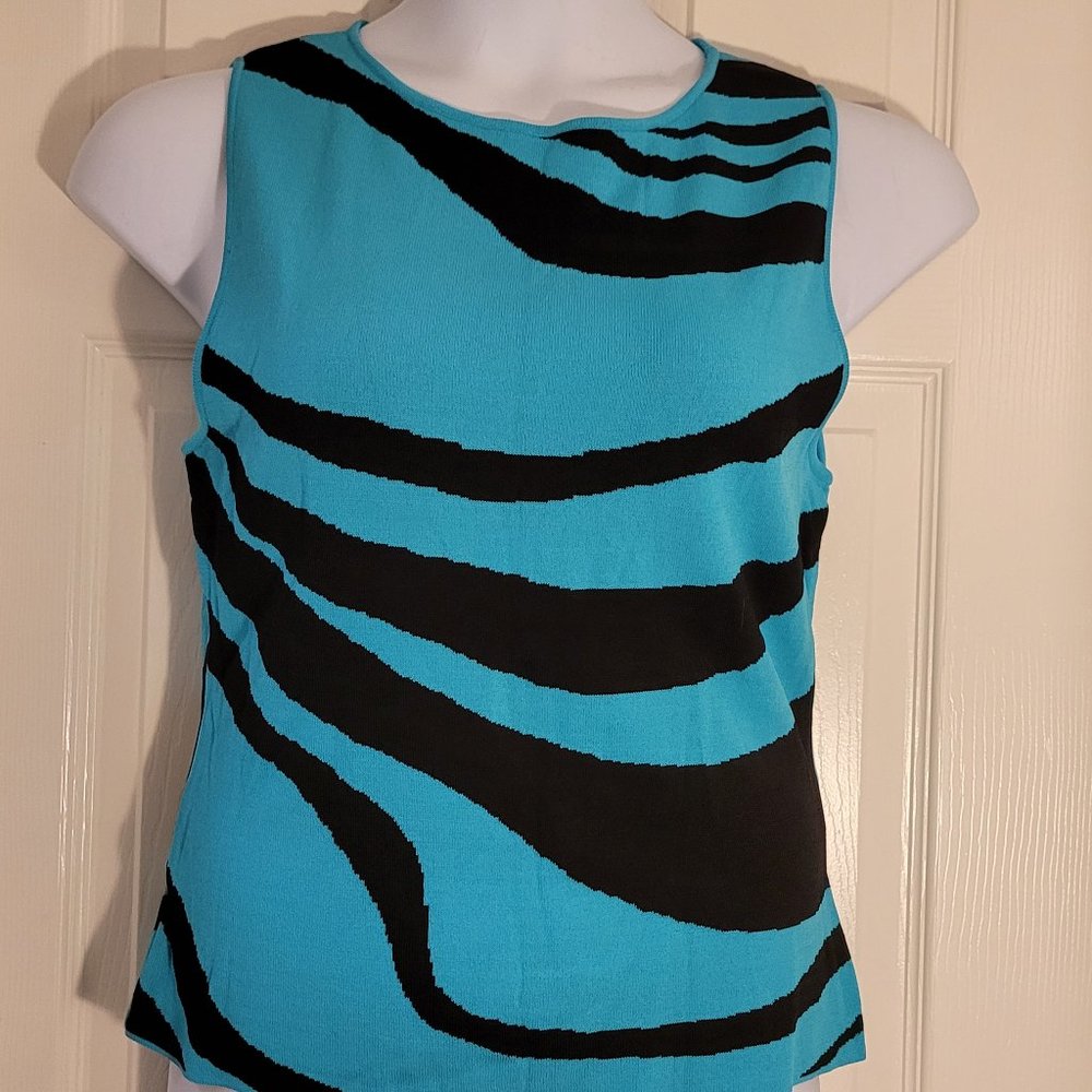 Striking animal print knit tank